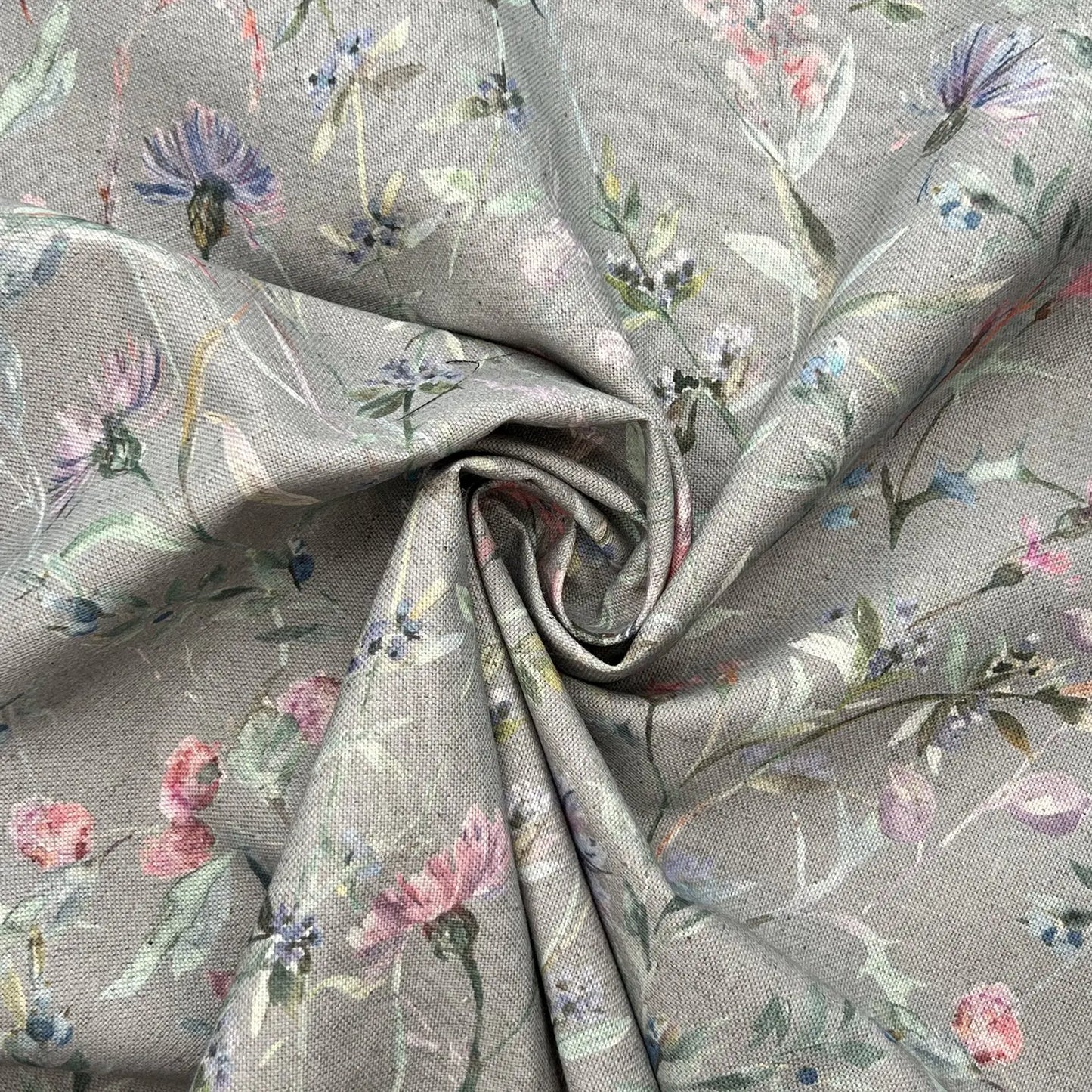 Recycled Cotton Organic Linen Printed Fabric | Sustainable 55" (140cm) Wide 243gsm Dressmaking & Home Décor Material – Sold by the Meter