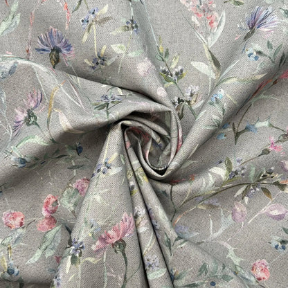 Recycled Cotton Organic Linen Printed Fabric | Sustainable 55" (140cm) Wide 243gsm Dressmaking & Home Décor Material – Sold by the Meter