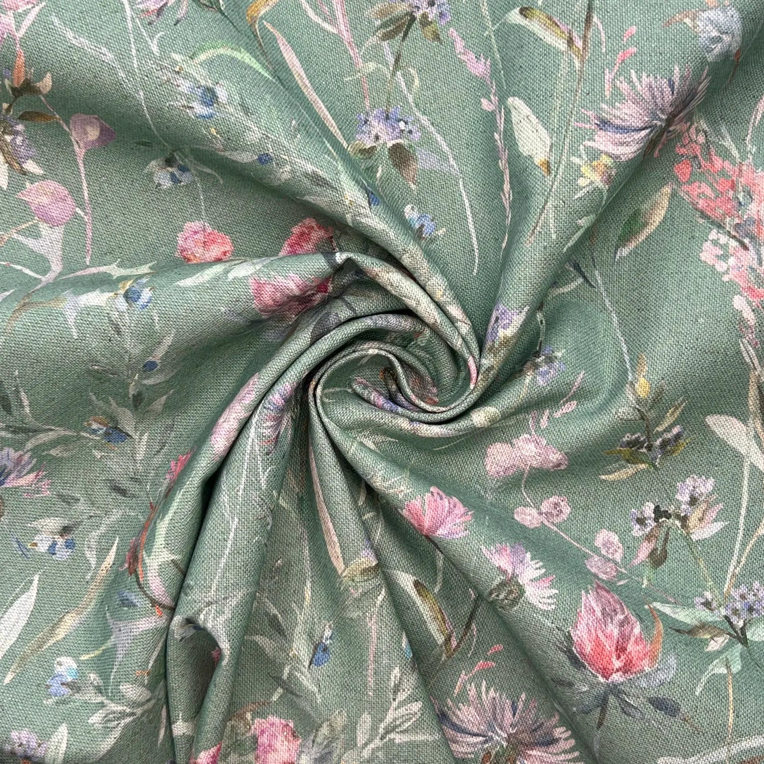Recycled Cotton Organic Linen Printed Fabric | Sustainable 55