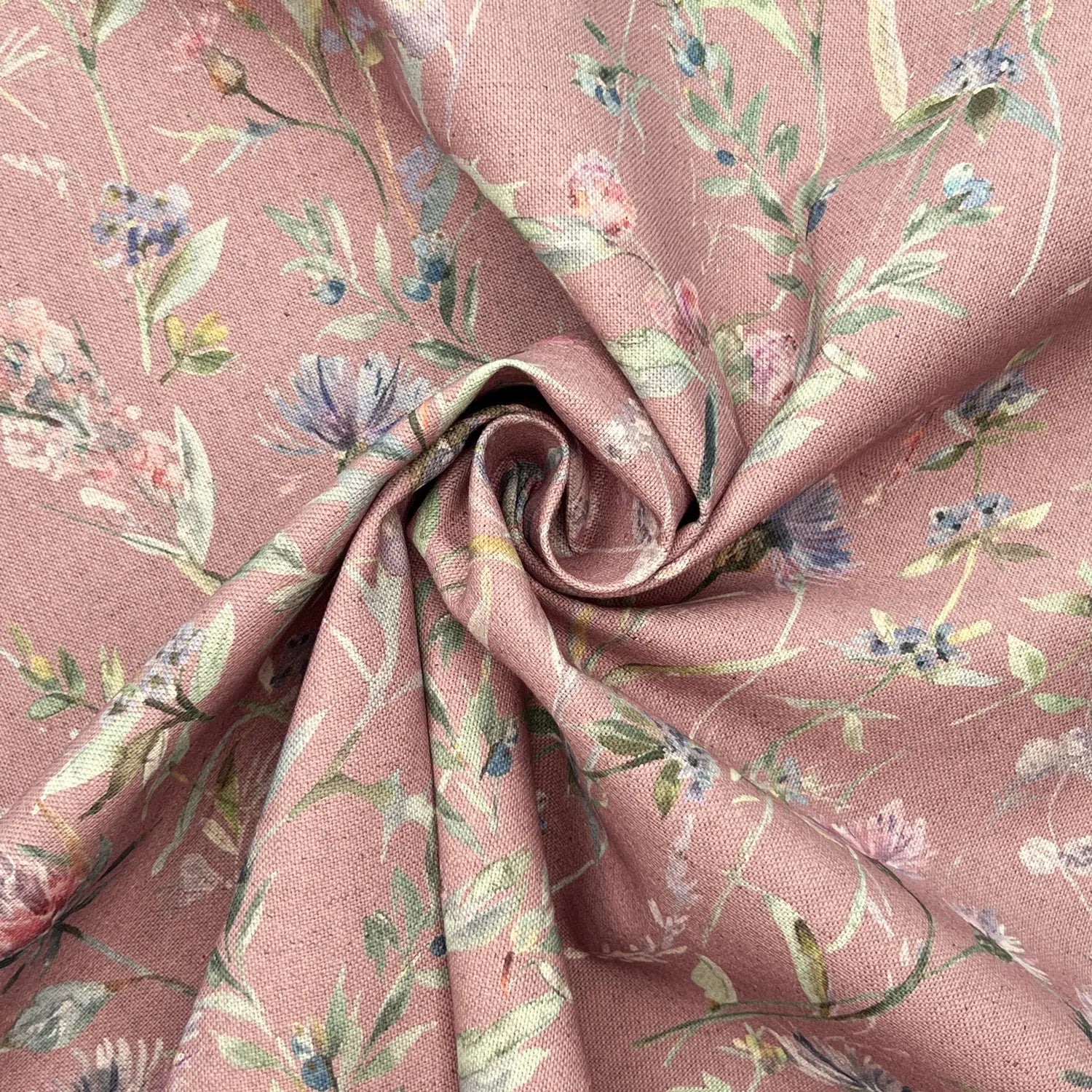 Recycled Cotton Organic Linen Printed Fabric | Sustainable 55" (140cm) Wide 243gsm Dressmaking & Home Décor Material – Sold by the Meter