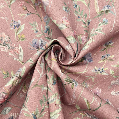 Recycled Cotton Organic Linen Printed Fabric | Sustainable 55" (140cm) Wide 243gsm Dressmaking & Home Décor Material – Sold by the Meter