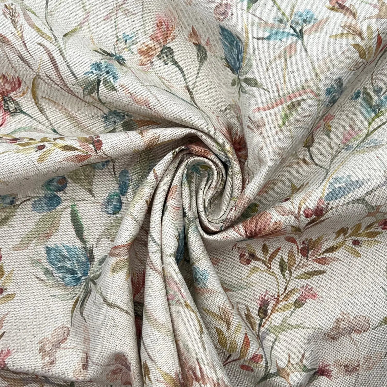 Recycled Cotton Organic Linen Printed Fabric | Sustainable 55