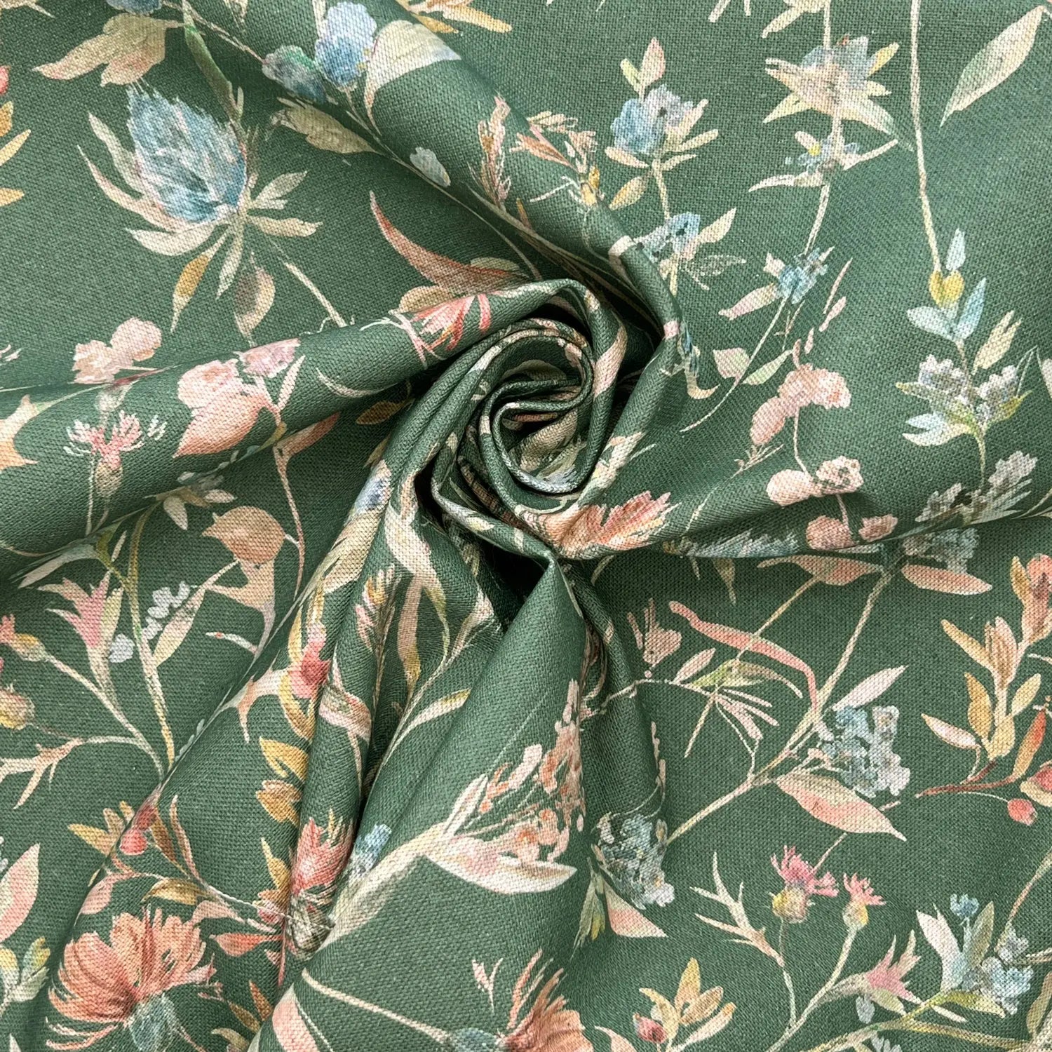 Recycled Cotton Organic Linen Printed Fabric | Sustainable 55