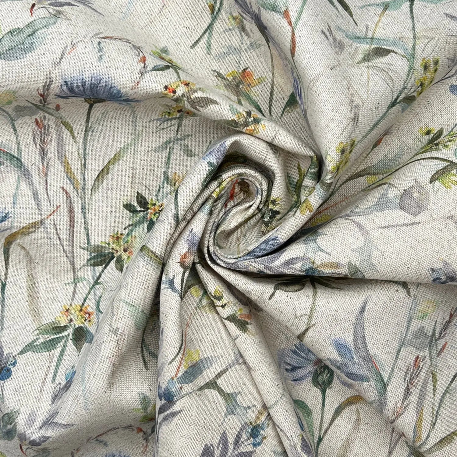 Recycled Cotton Organic Linen Printed Fabric | Sustainable 55