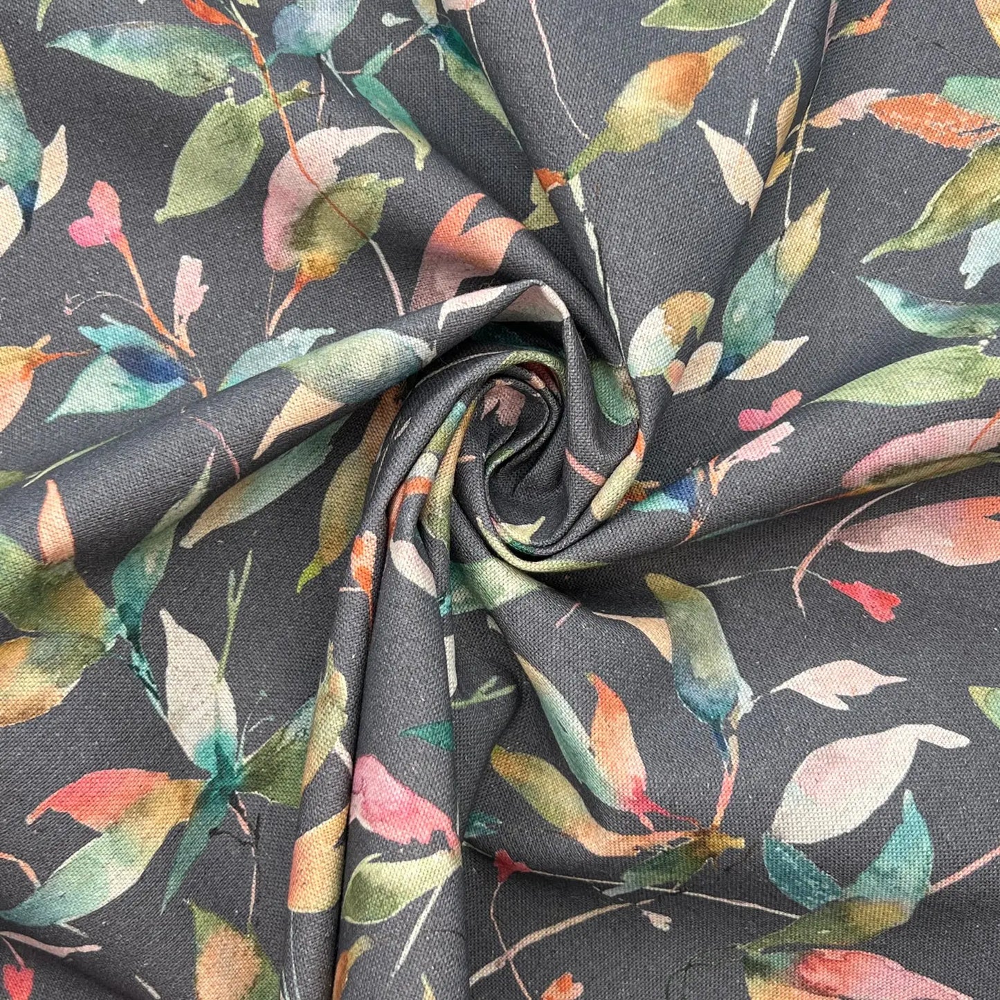 Recycled Cotton Organic Linen Printed Fabric | Sustainable 55" (140cm) Wide 243gsm Dressmaking & Home Décor Material – Sold by the Meter