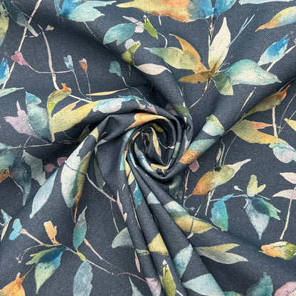 Recycled Cotton Organic Linen Printed Fabric | Sustainable 55" (140cm) Wide 243gsm Dressmaking & Home Décor Material – Sold by the Meter