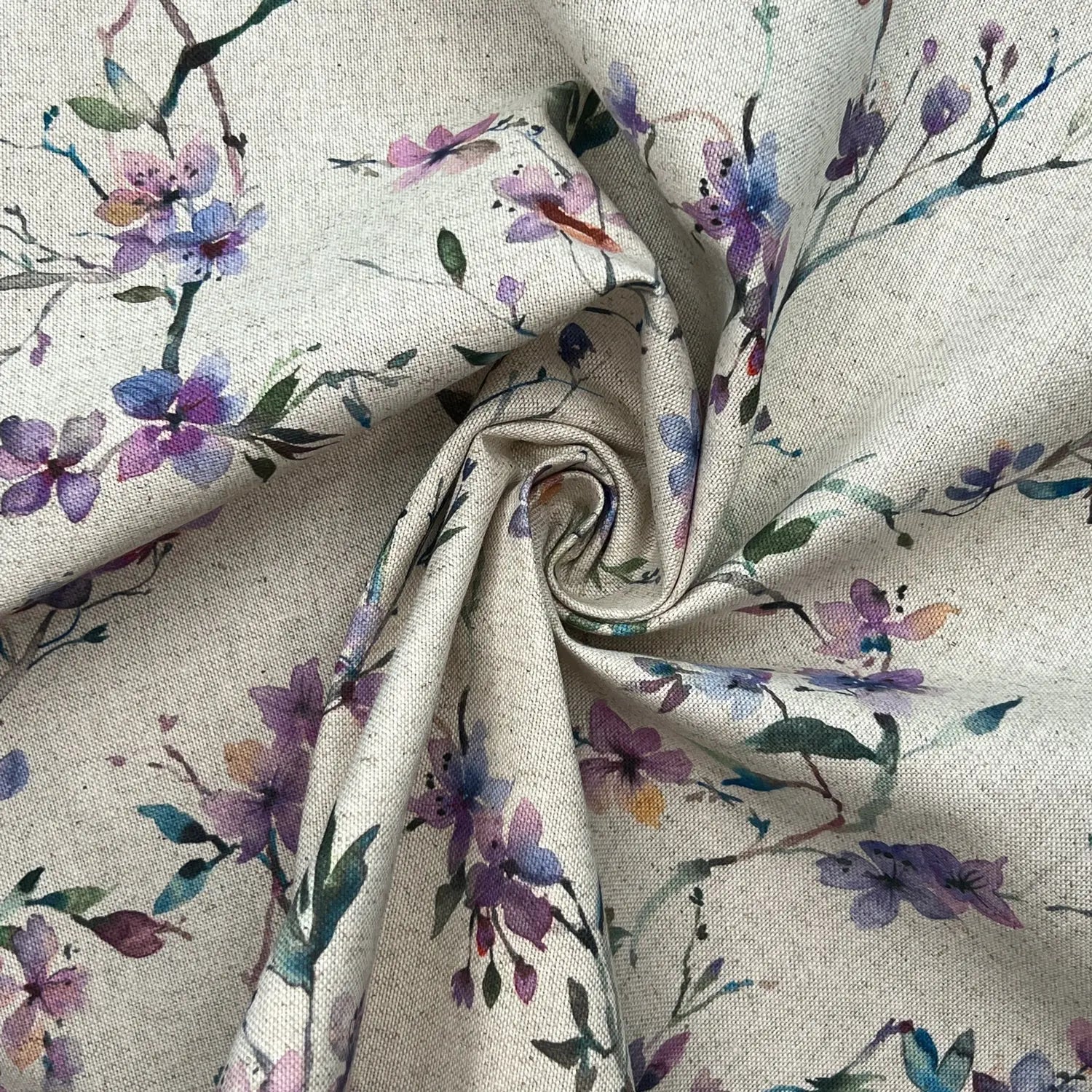 Recycled Cotton Organic Linen Printed Fabric | Sustainable 55