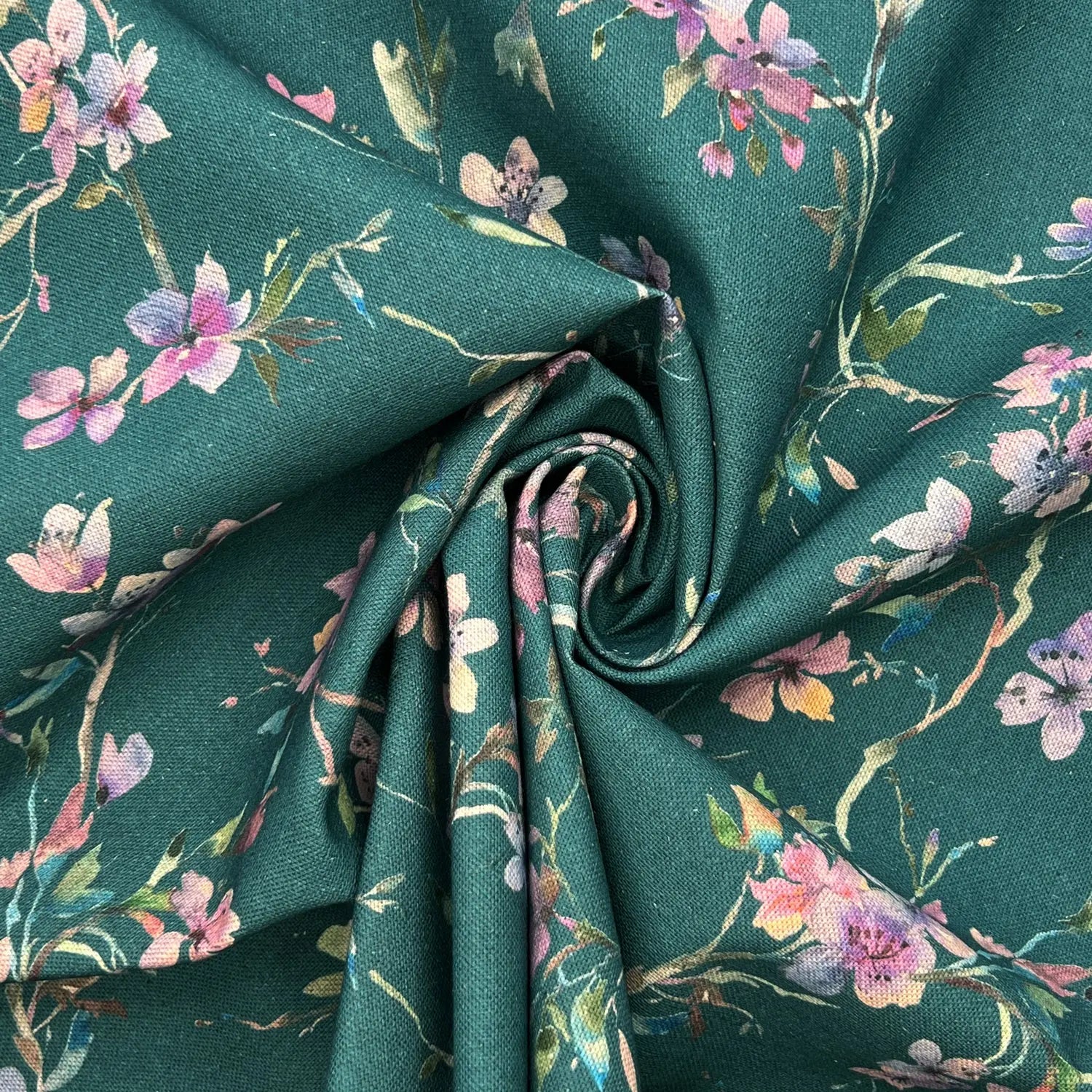 Recycled Cotton Organic Linen Printed Fabric | Sustainable 55