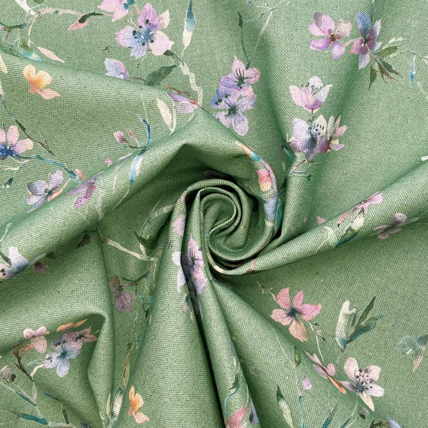 Recycled Cotton Organic Linen Printed Fabric | Sustainable 55