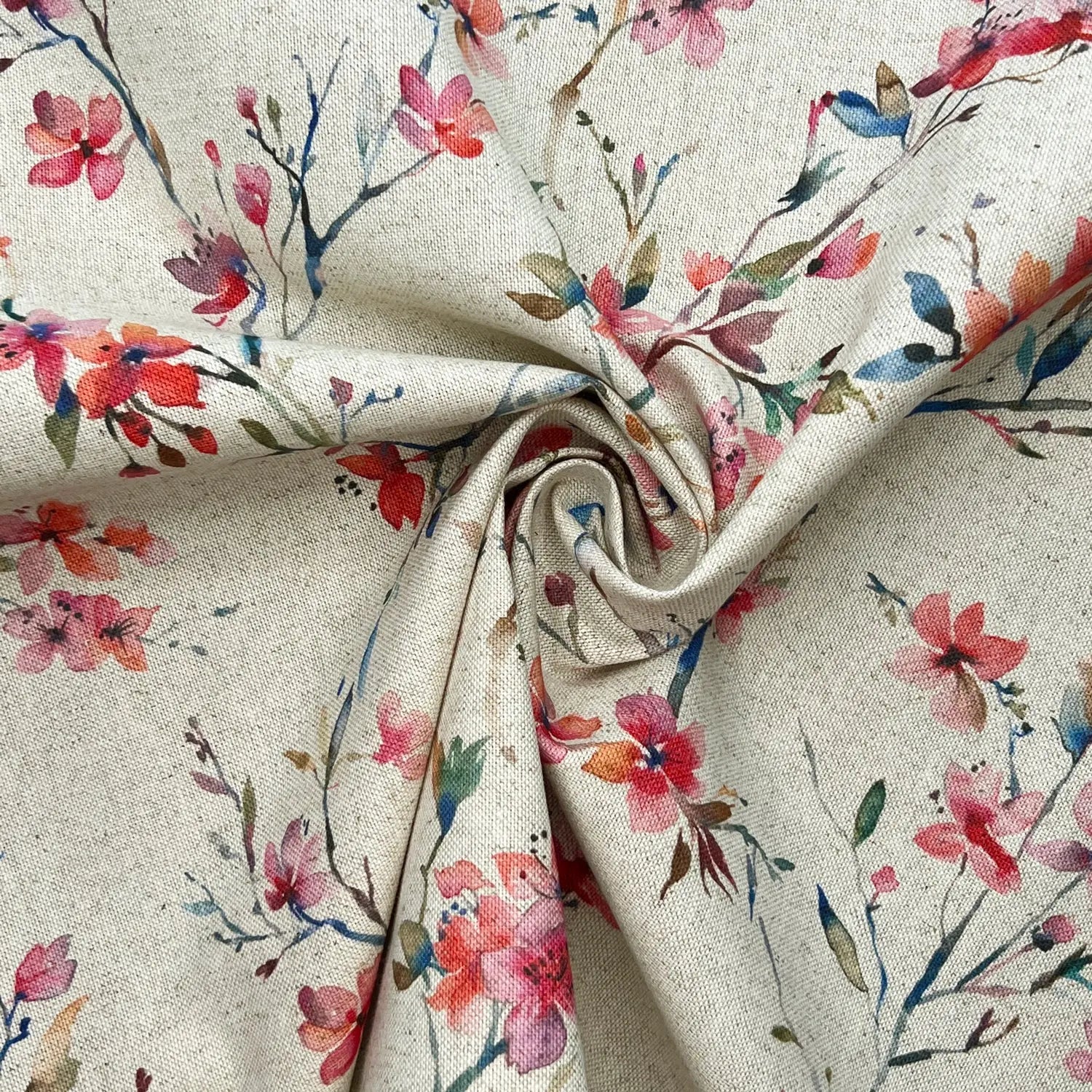 Recycled Cotton Organic Linen Printed Fabric | Sustainable 55