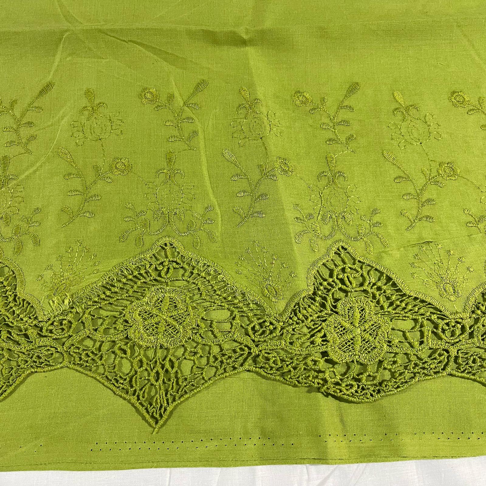 Cotton Floral Embroidery Fabric Lace Broderie Anglaise Dress Craft Material 44