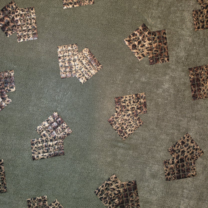 Leopard Foil ITY Lycra Elastane Fabric – 58" Wide Dress & Craft Material by the Meter