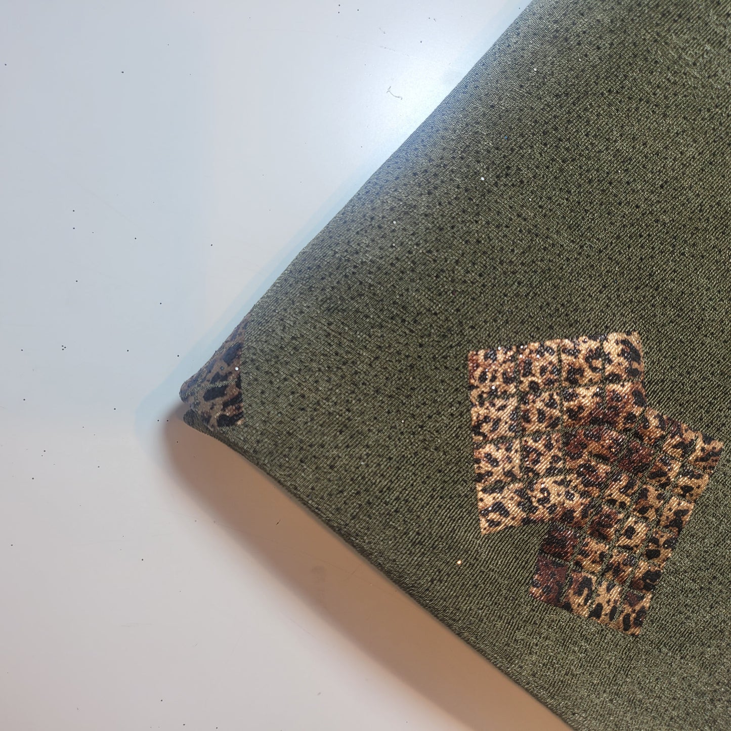 Leopard Foil ITY Lycra Elastane Fabric – 58" Wide Dress & Craft Material by the Meter