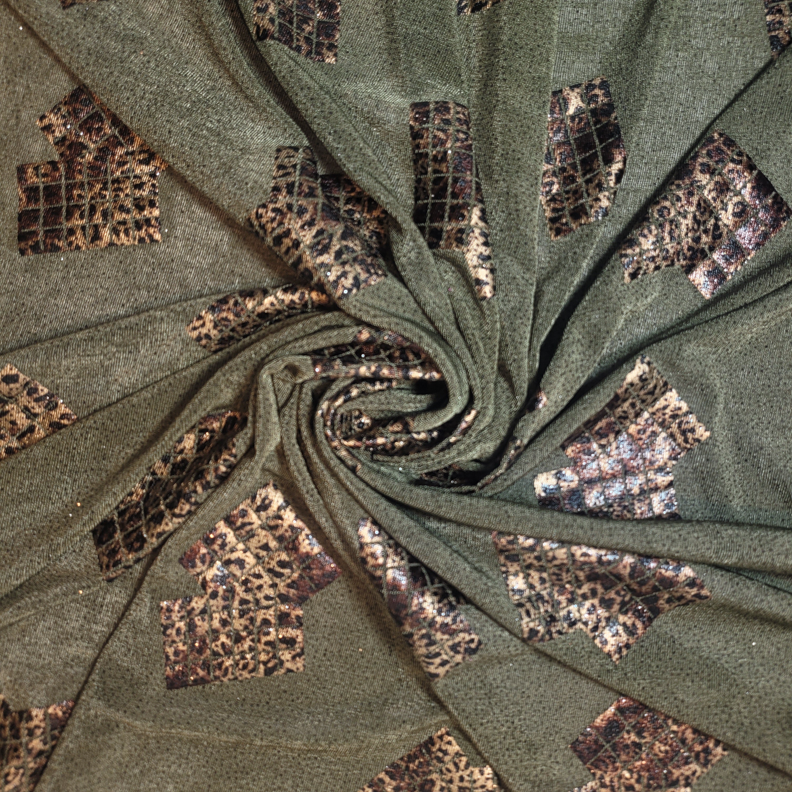 Leopard Foil ITY Lycra Elastane Fabric – 58