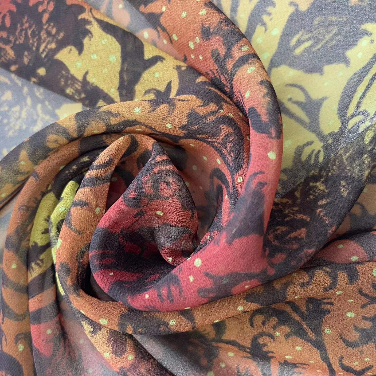 Floral Printed Polyester Georgette and Sheer Chiffon Fabric – Summer Dress Material