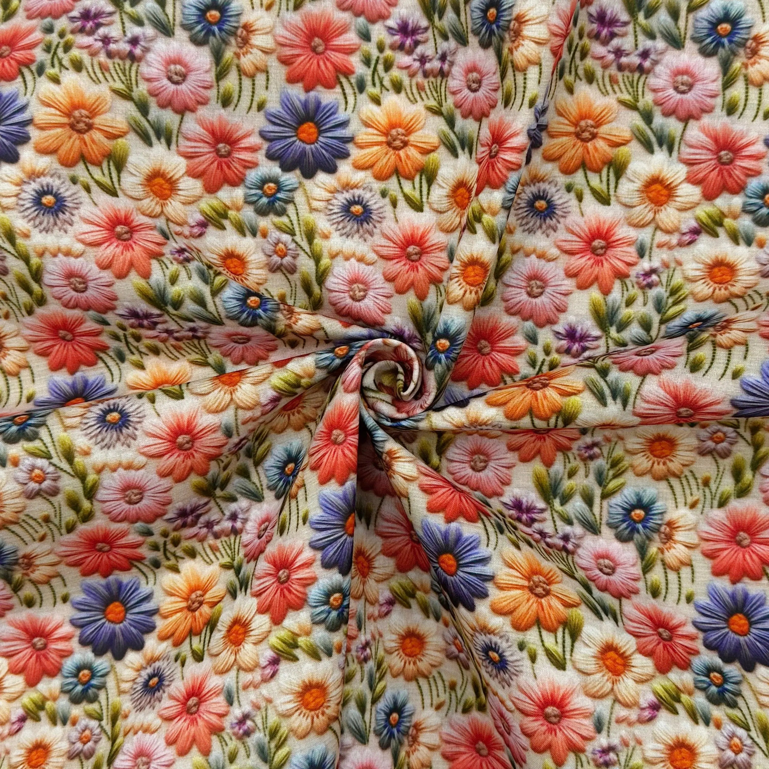 Polycotton Digital Print Fabric | 80% Polyester 20% Cotton 45