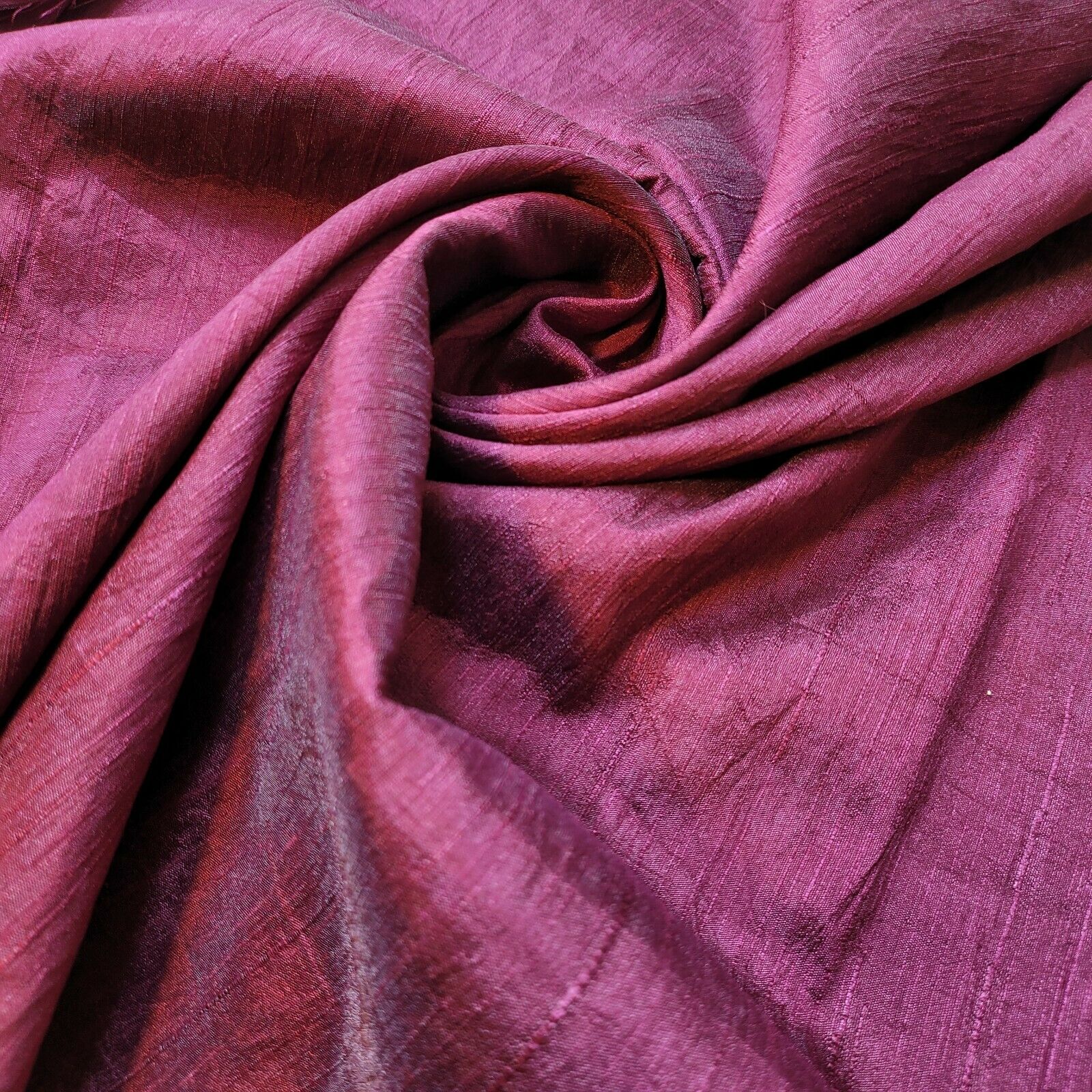 Plain Slub Faux Dupion Raw Silk Fabric – 100% Polyester – 44