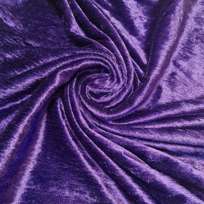 Crushed Velvet Stretch Velour Fabric – 58" Wide Plain Solid Colours Premium Material for Dresses, Crafts Projects