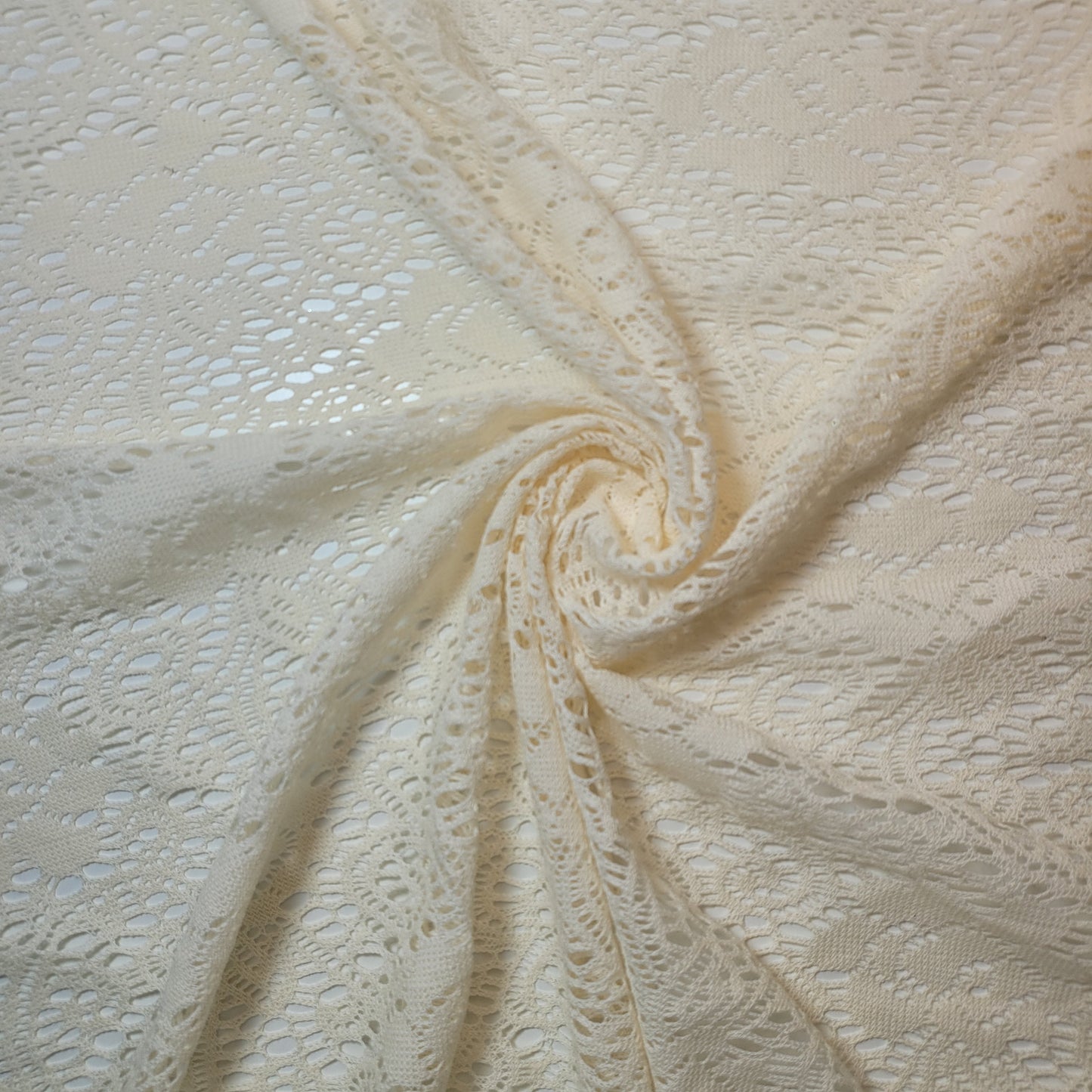 Floral Bridal Lace Fabric – 58" Wide Polyester Mesh & Elastane Blend Dress Material by the Meter