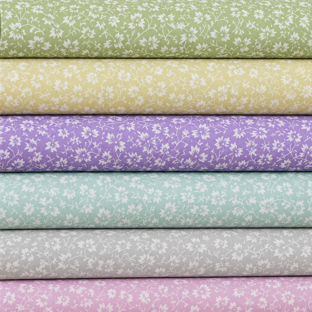Ditsy Floral Paste Printed Polycotton Fabric | 44" (112cm) Wide Dressmaking & Craft Material – Sold by the Metre