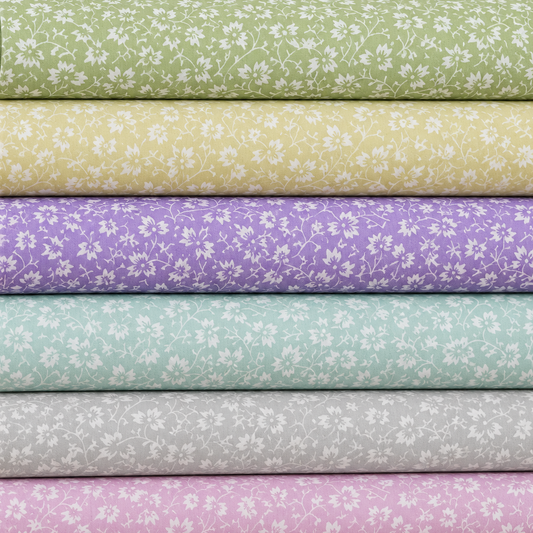 Ditsy Floral Paste Printed Polycotton Fabric | 44" (112cm) Wide Dressmaking & Craft Material – Sold by the Metre