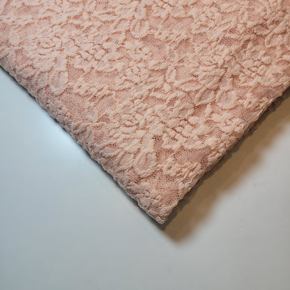Floral Bridal Lace Fabric – 58" Wide Polyester Mesh & Elastane Blend Dress Material by the Meter