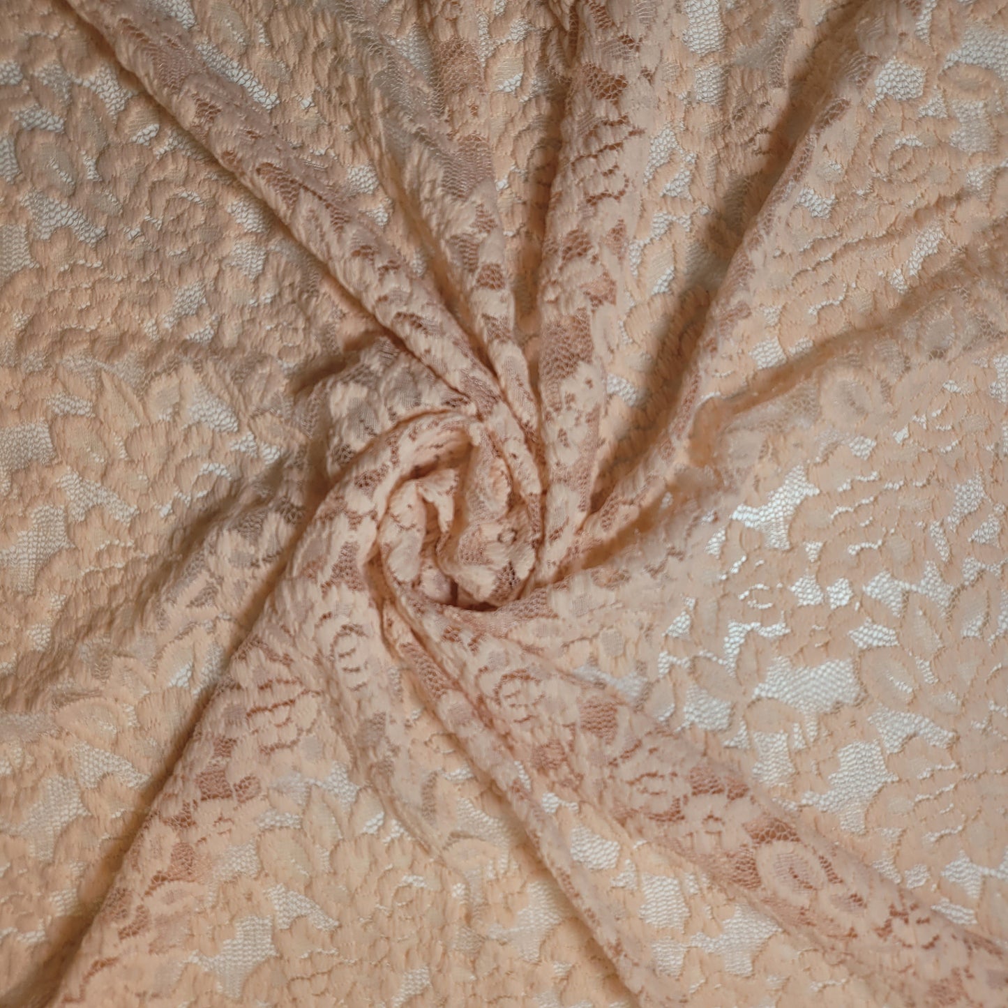 Floral Bridal Lace Fabric – 58" Wide Polyester Mesh & Elastane Blend Dress Material by the Meter