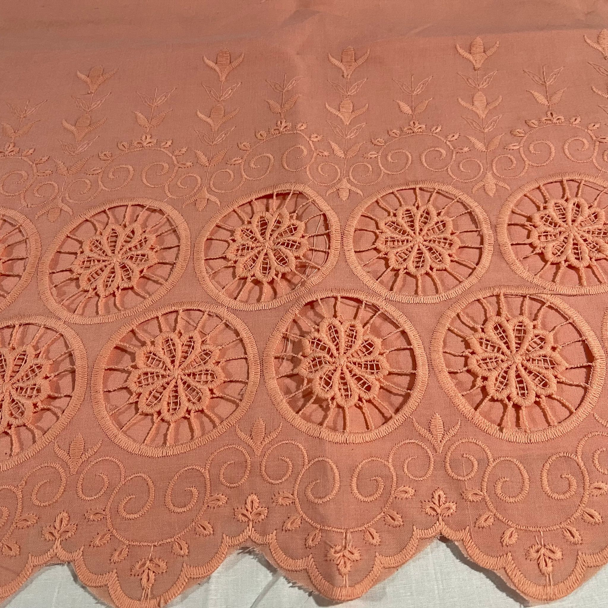 Cotton Floral Embroidery Fabric Lace Broderie Anglaise Dress Craft Material 44