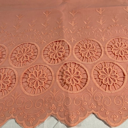 Cotton Floral Embroidery Fabric Lace Broderie Anglaise Dress Craft Material 44"
