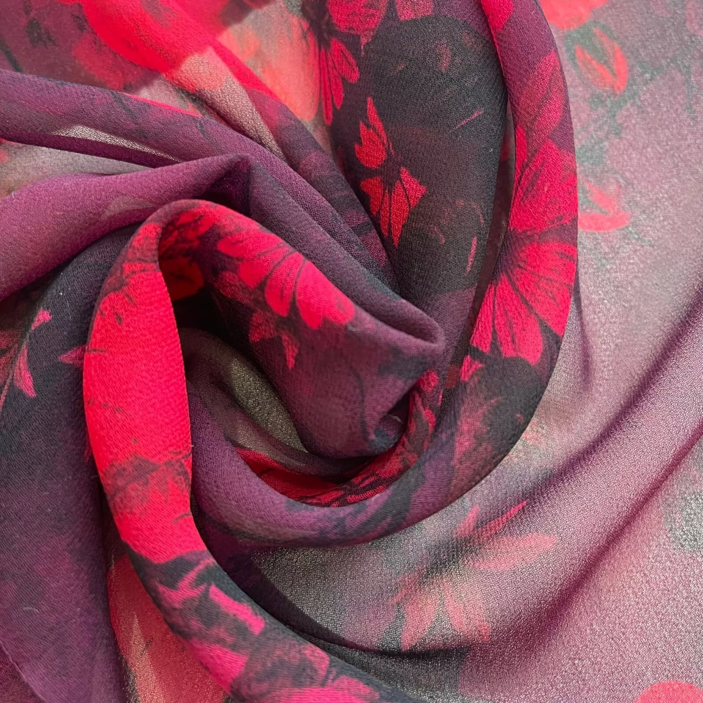 Floral Printed Polyester Georgette and Sheer Chiffon Fabric – Summer Dress Material