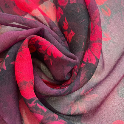 Floral Printed Polyester Georgette and Sheer Chiffon Fabric – Summer Dress Material