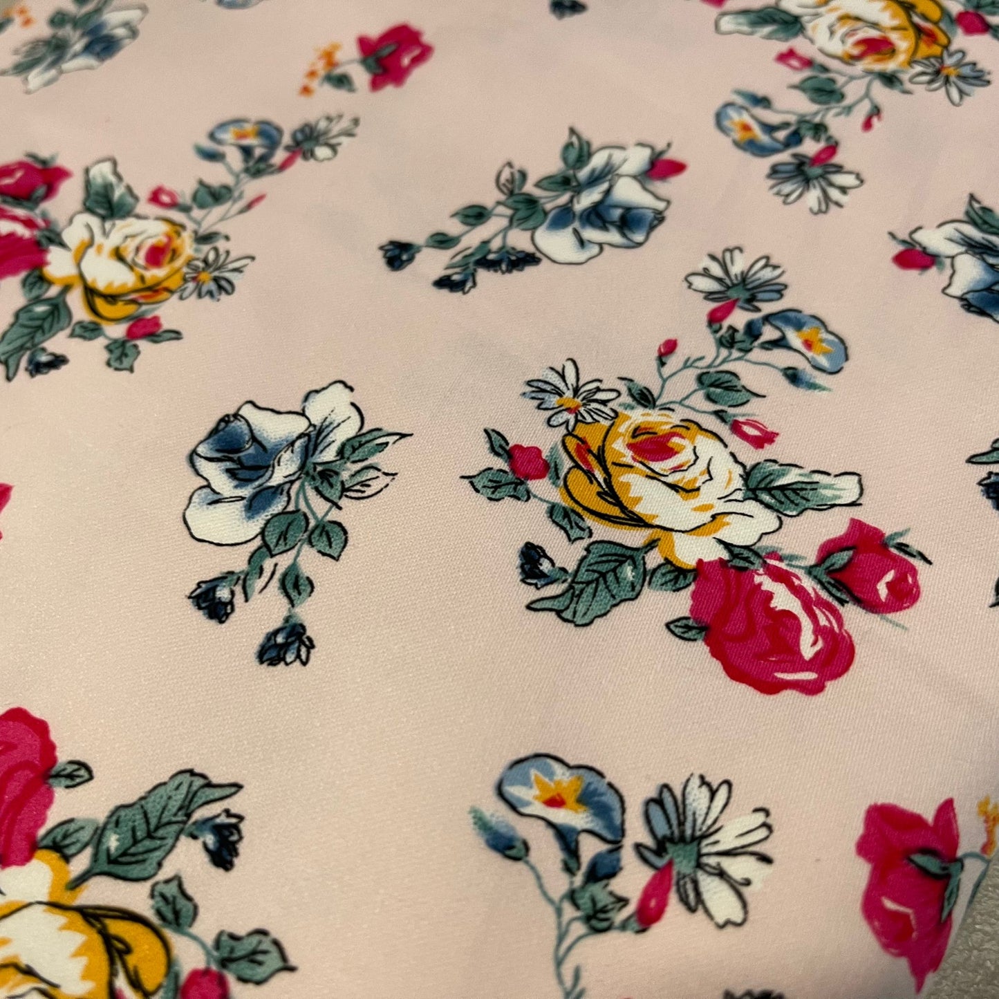 Roses Cotton Sateen Stretch Woven Fabric | Dress, Craft & Costume Material 58" (147cm) Wide – Sold by the Meter