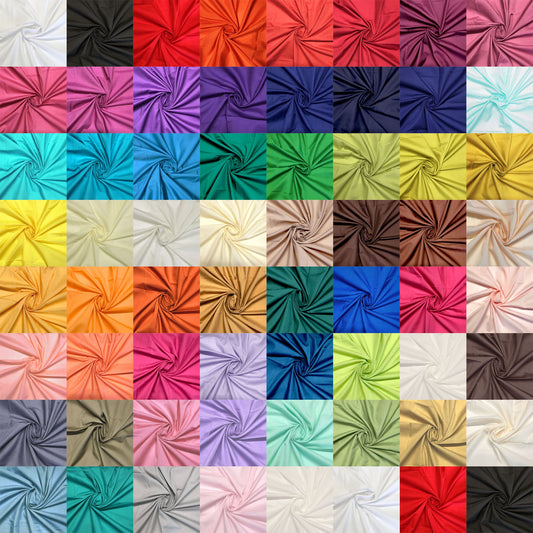 Polycotton Plain Dyed Fabric | 44" (112cm) Wide Lightweight Poly Cotton – Sold by the Meter