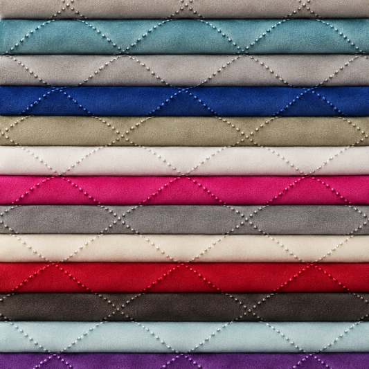 Quilted Velvet Upholstery Fabric | Soft Quilted Velvet 57" (145cm) Wide 290gsm 50,000 Martindale Curtain & Upholstery Material – Sold by the Meter