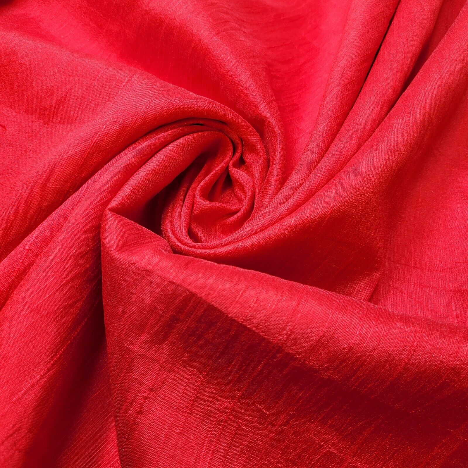 Plain Slub Faux Dupion Raw Silk Fabric – 100% Polyester – 44