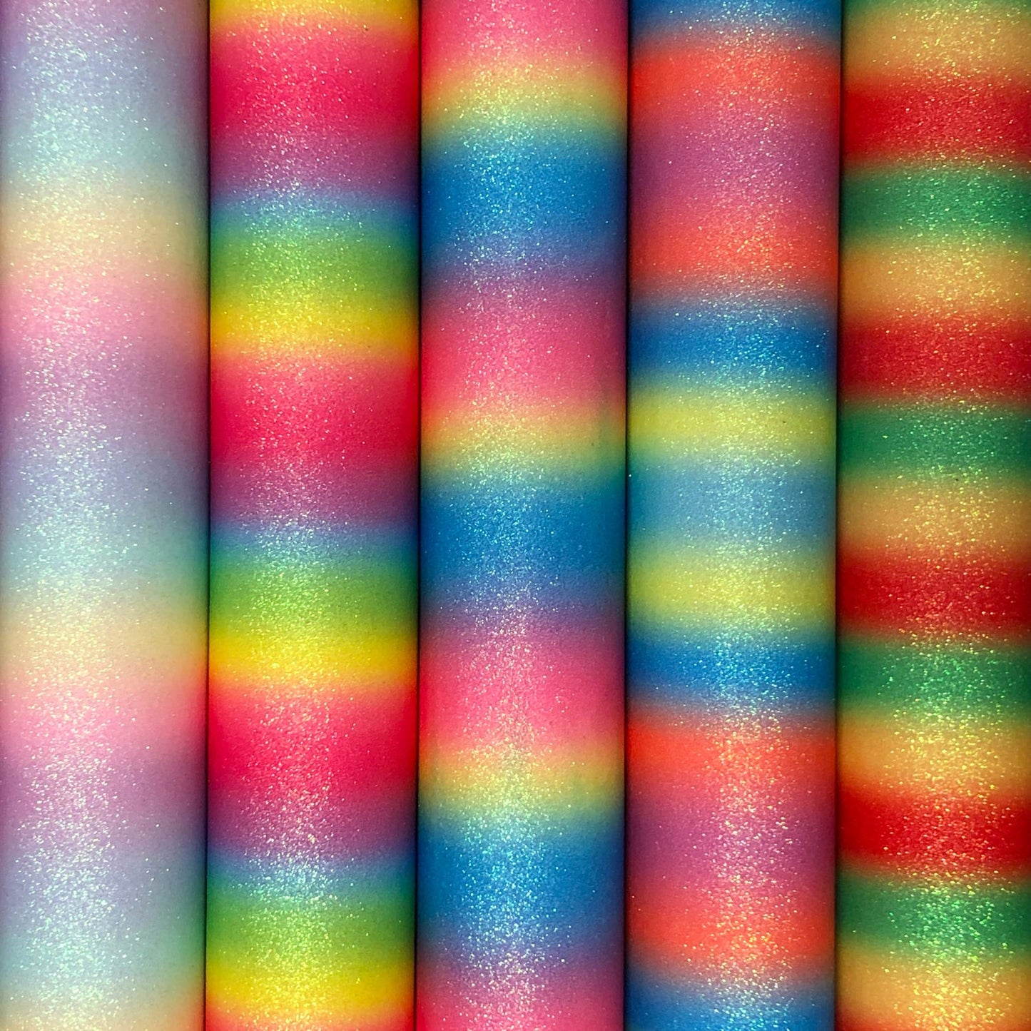 Rainbow & Mermaid Glitter PU Backed Fabric | Sparkle Leatherette 55" (140cm) Wide – Sold by the Meter