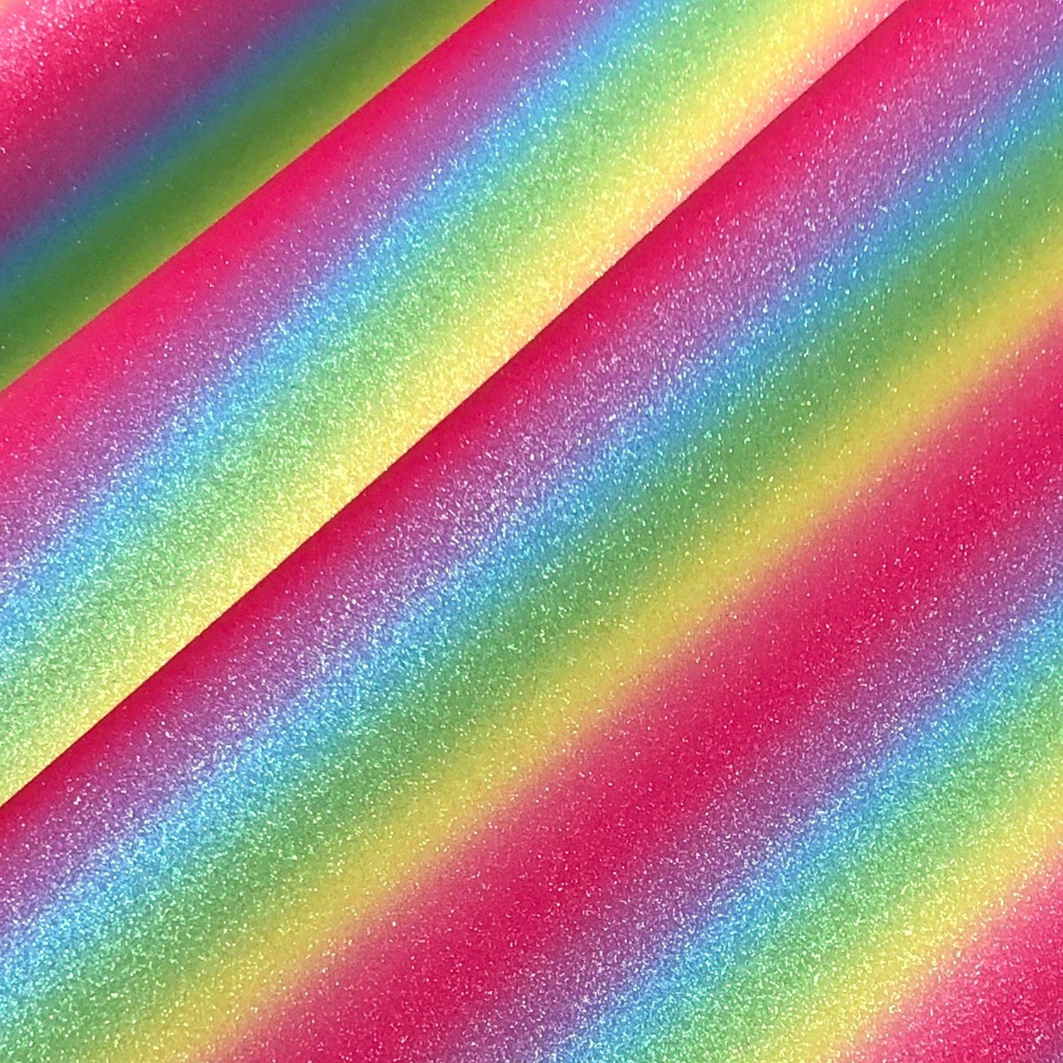 Rainbow & Mermaid Glitter PU Backed Fabric | Sparkle Leatherette 55