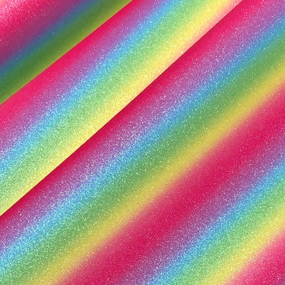 Rainbow & Mermaid Glitter PU Backed Fabric | Sparkle Leatherette 55" (140cm) Wide – Sold by the Meter
