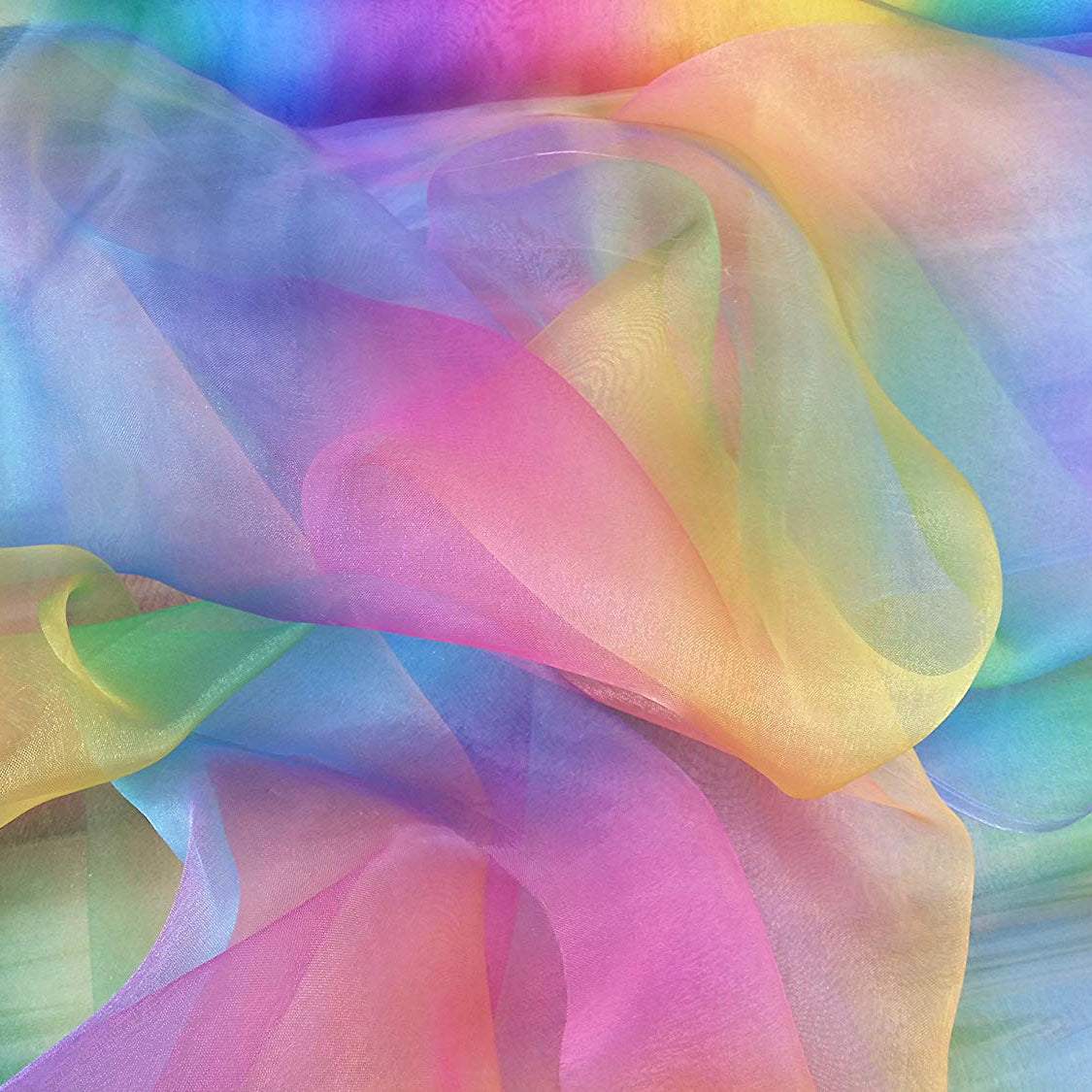 Rainbow & Unicorn Organza Fabric | Sheer Organza 59