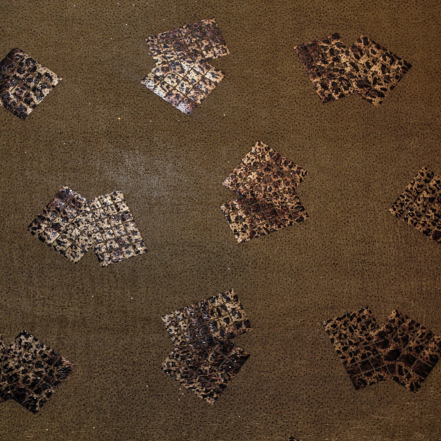 Leopard Foil ITY Lycra Elastane Fabric – 58" Wide Dress & Craft Material by the Meter