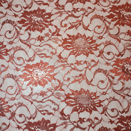 Budget Floral Lace Fabric – Soft Elegant Designer Dress & Craft Material, 58" Wide