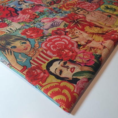 Polyester Faux Raw Silk Digital Print Fabric – 44" Wide Floral, Abstract & Frida Kahlo Inspired Dress, Craft & Quilting