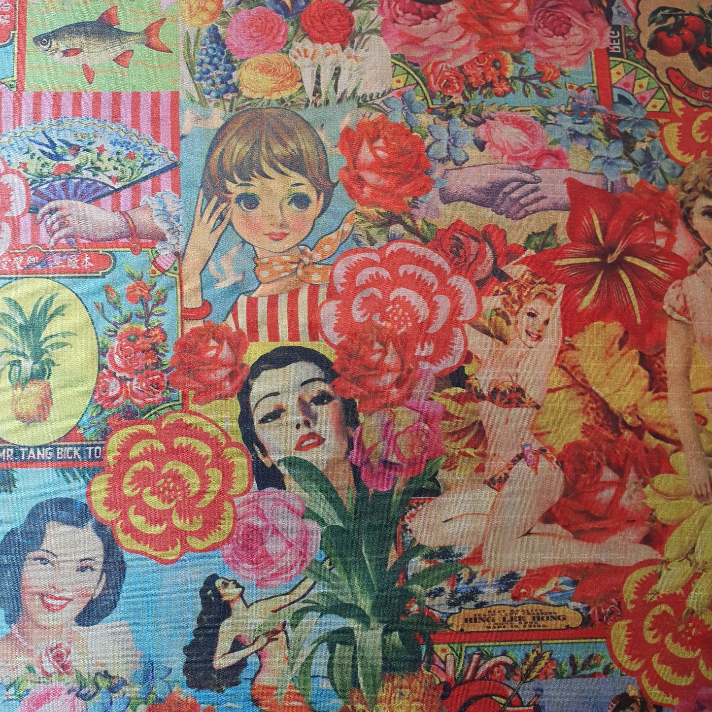 Polyester Faux Raw Silk Digital Print Fabric – 44" Wide Floral, Abstract & Frida Kahlo Inspired Dress, Craft & Quilting