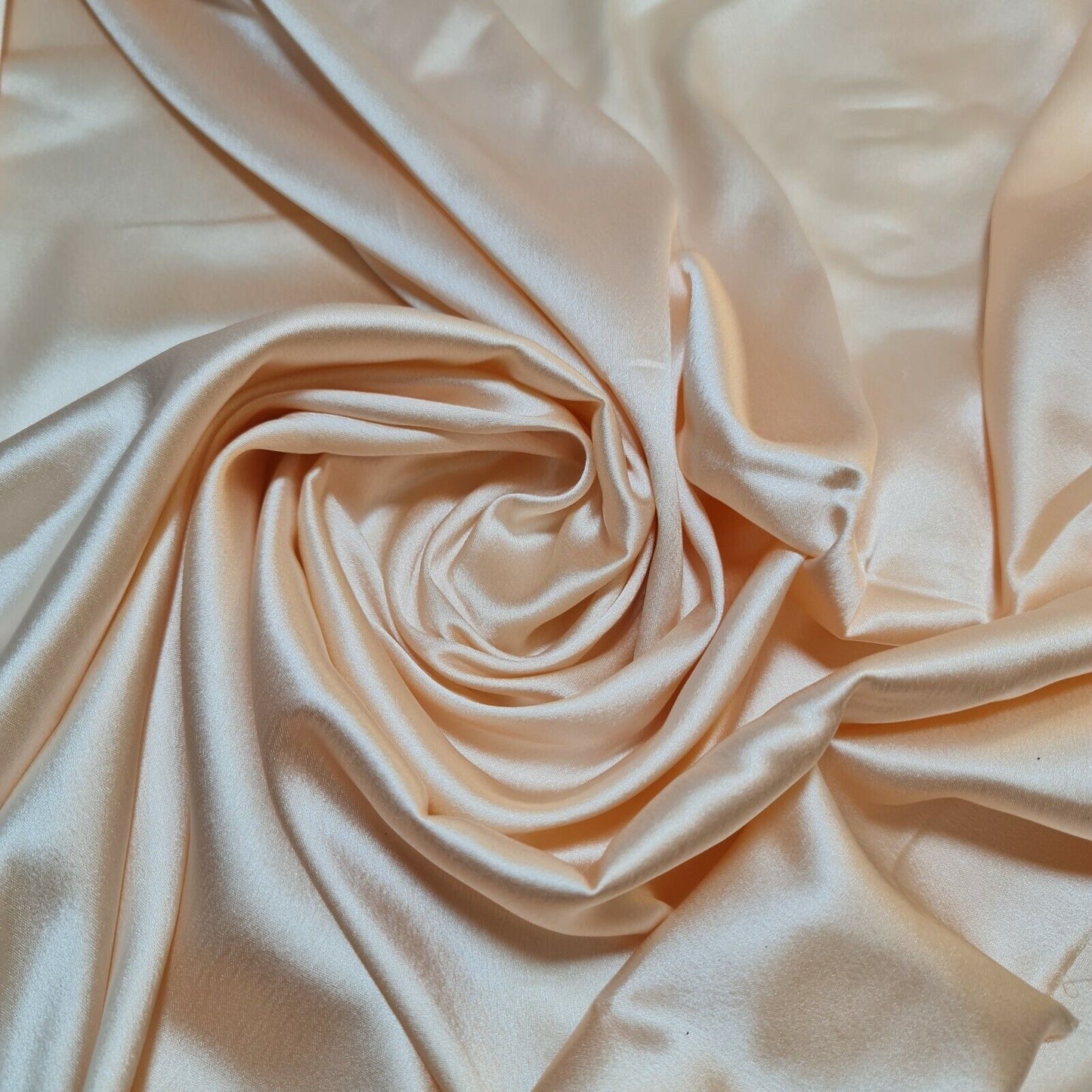 Satin Charmeuse Glossy Silky Polyester Fabric – 44" Wide – Bridal Dress, Craft & Event Material – 23m Bolt/Roll