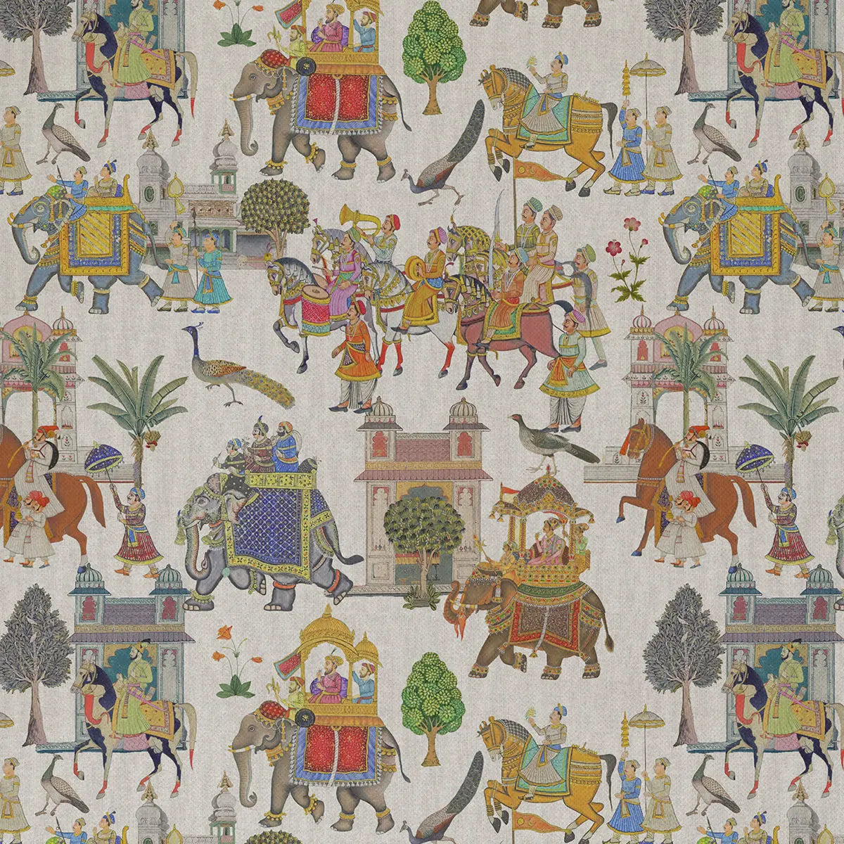 European Produced Cotton Rich Linen Look Side-Matching Printed Panama Fabric | Digitally Printed 55