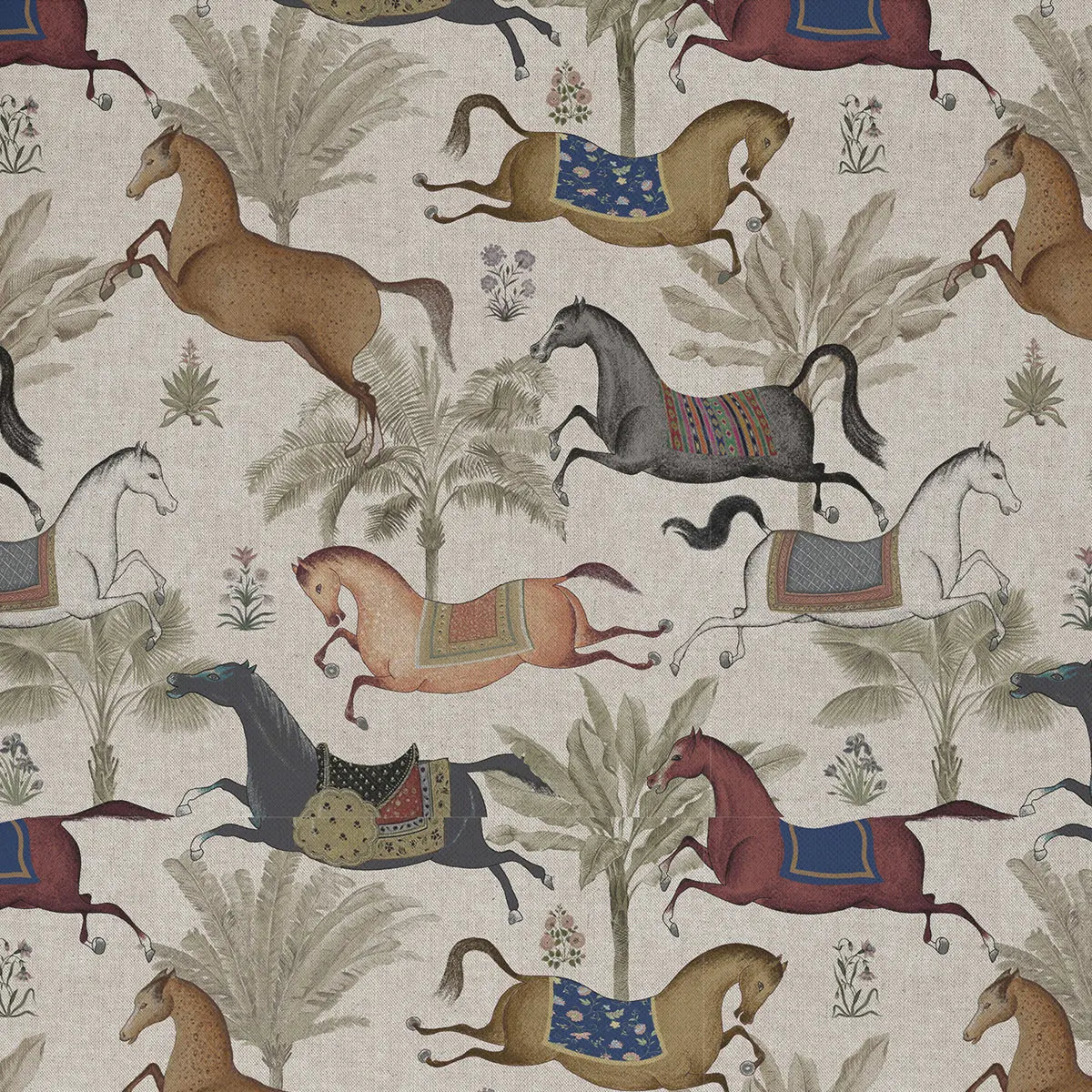 European Produced Cotton Rich Linen Look Side-Matching Printed Panama Fabric | Digitally Printed 55" (140cm) Wide 205gsm Craft & Home Décor Material – Sold by the Meter