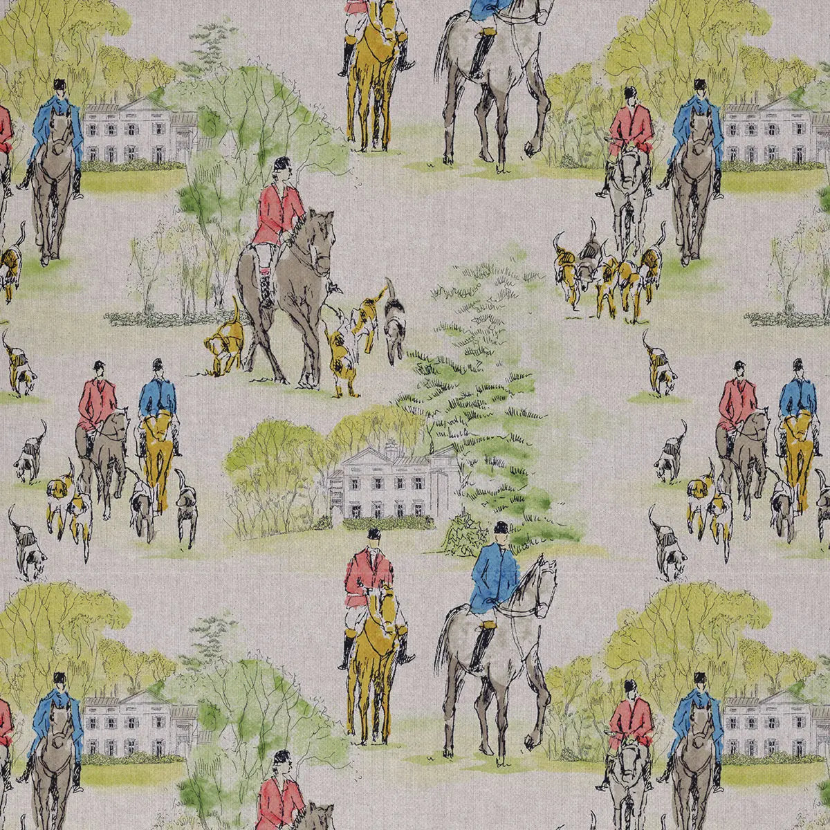 European Produced Cotton Rich Linen Look Side-Matching Printed Panama Fabric | Digitally Printed 55" (140cm) Wide 205gsm Craft & Home Décor Material – Sold by the Meter
