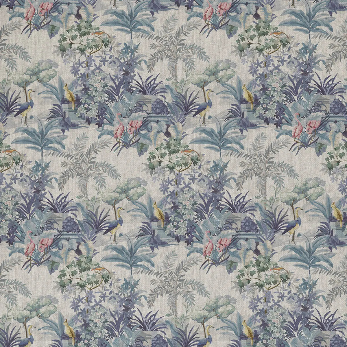 European Produced Cotton Rich Linen Look Side-Matching Printed Panama Fabric | Digitally Printed 55