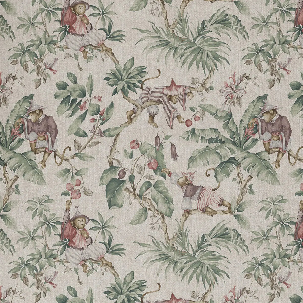 European Produced Cotton Rich Linen Look Side-Matching Printed Panama Fabric | Digitally Printed 55" (140cm) Wide 205gsm Craft & Home Décor Material – Sold by the Meter