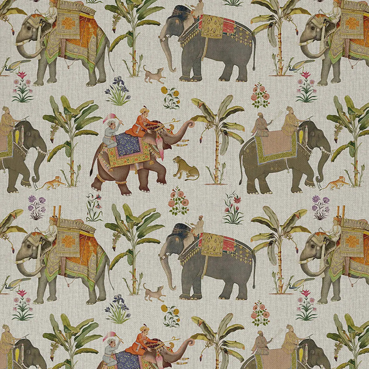 European Produced Cotton Rich Linen Look Side-Matching Printed Panama Fabric | Digitally Printed 55